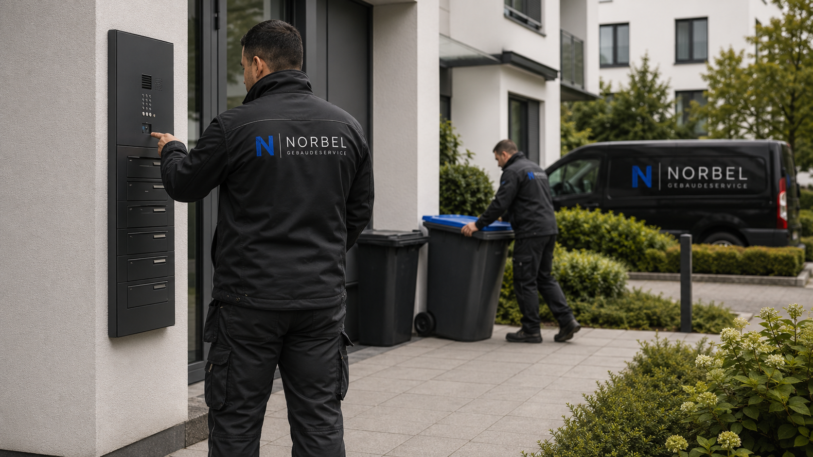 Mitarbeiter von Norbel bei professionellen Hausmeisterdiensten und der Objektbetreuung